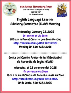 ELAC Meeting/Reunión